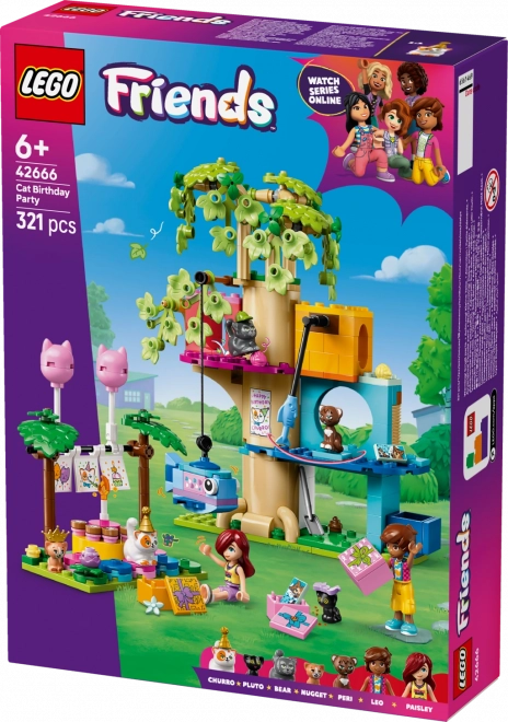 Lego Friends Macska születésnapi ünnepség és faház