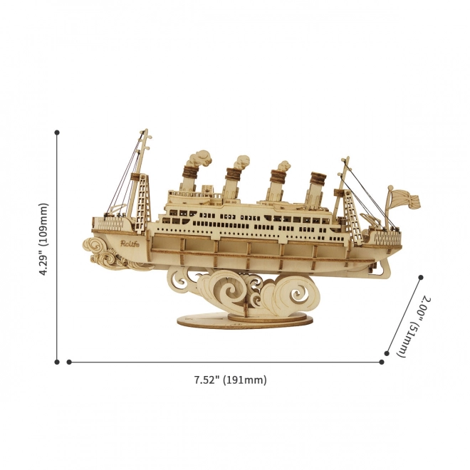 Robotime fa 3D puzzle óceánjáró gőzös