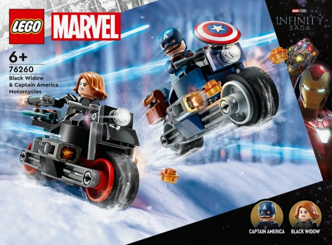 Szuperhős Motorok LEGO Marvel Fekete Özvegy és Amerika Kapitány