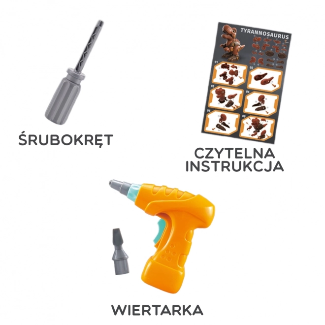 Dinoszaurusz összerakásra fúróval 31 db