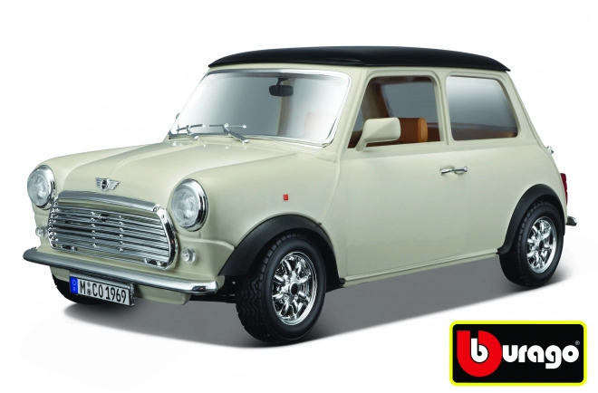 Bburago mini cooper autómodell (1969) bézs színben