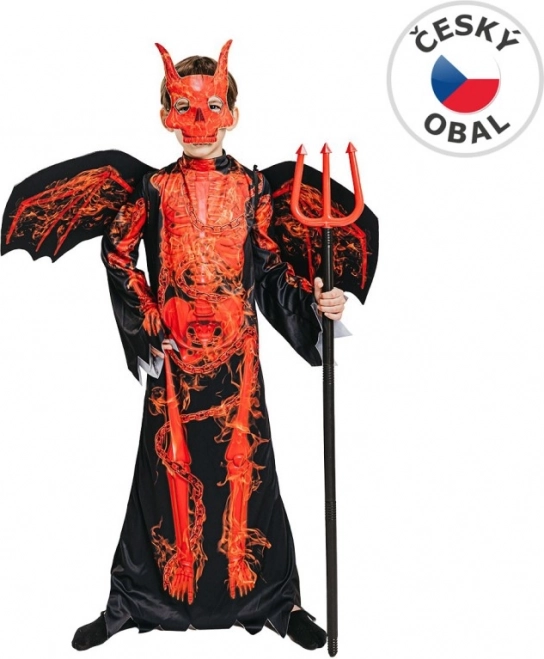 Karneváli ördög csontváz jelmez gyerekeknek 120-130 cm