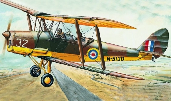 D.H.82 Tiger Moth modell sík 15,4x19cm