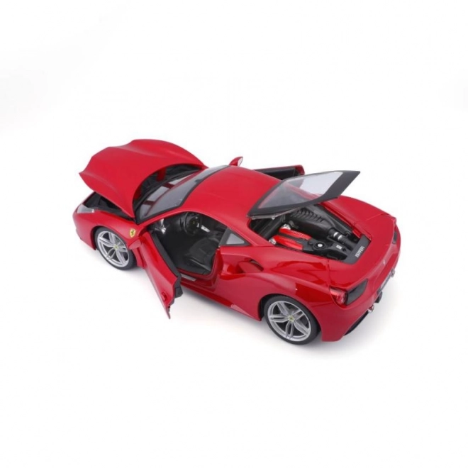 Fém autó modell Ferrari 488 GTB piros