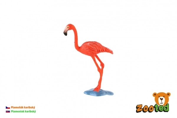 karibi flamingó műanyag figura 9cm zsákban