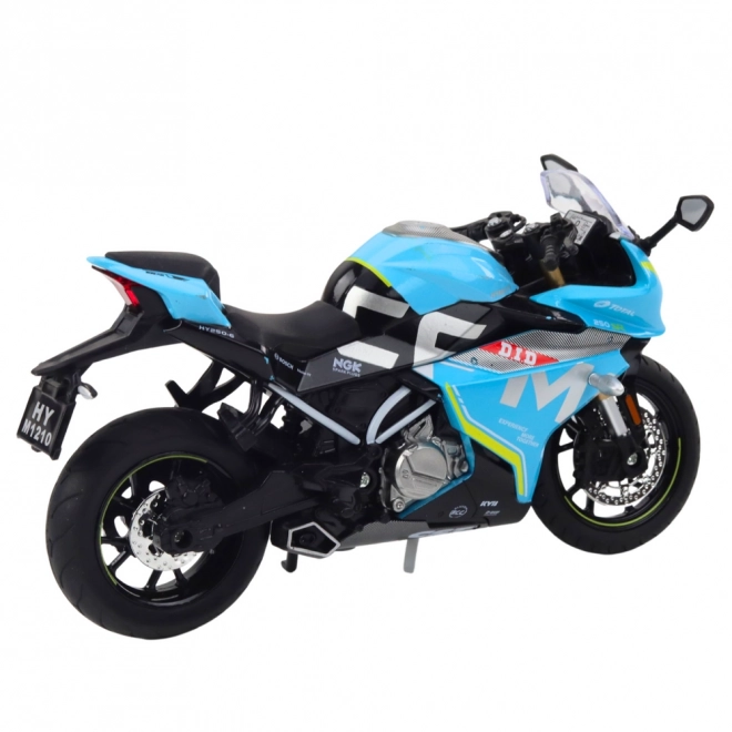 Sportmotor fém modell kék színben 1:12
