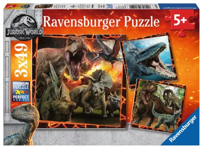 Jurassic World puzzle 3x49 darabos készlet