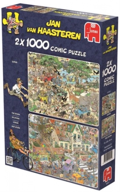 Jan Van Haasteren Safari és Vihar puzzle készlet - 2x1000 darab