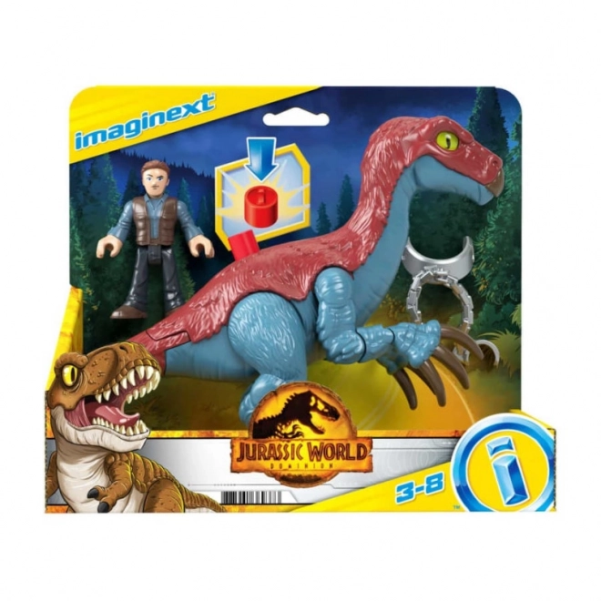 Jurassic World imaginext therizinosaurus és owen figura szett