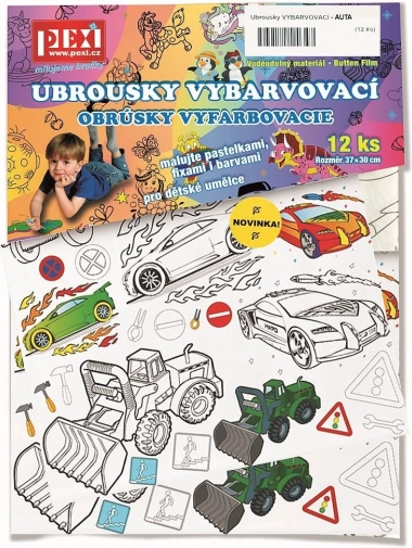 Színezhető szalvéták Pexi – autók
