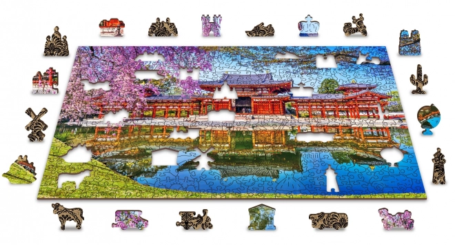 Fa puzzle Byodo-in Templom, Kyoto, Japán 2 az 1-ben