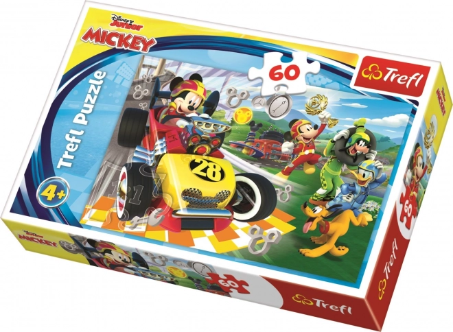 Mickey egér versenyautók puzzle 60 darabos