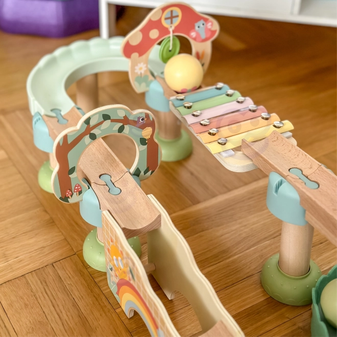 Fa golyópálya Xilofonnal Tooky Toy 44 db