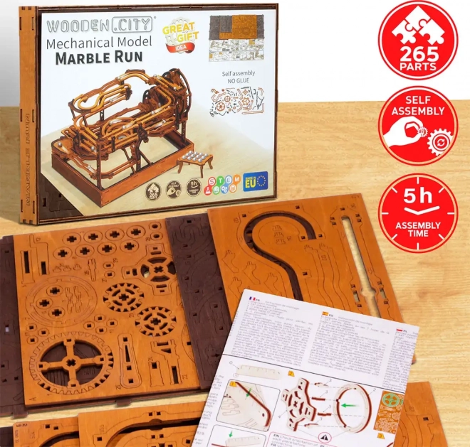 wooden city 3D fa puzzle Marbledráha