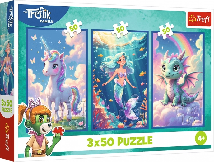 Treflíkék puzzle – Színes világ 3×50 darab