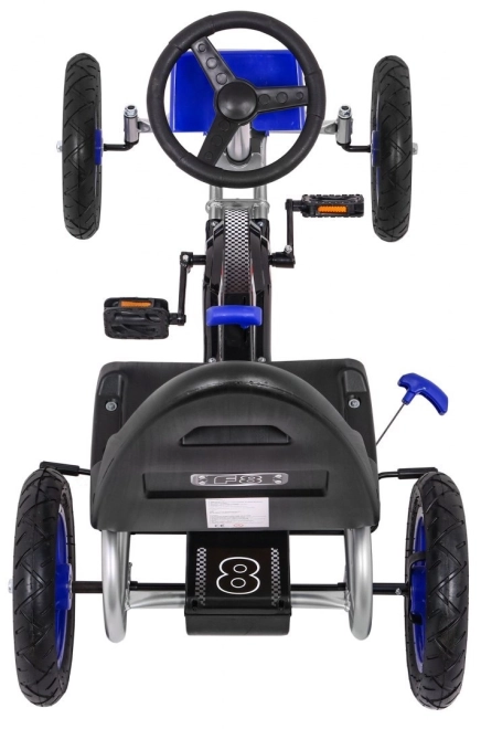 Gokart Full Ahead AIR pedálokkal gyerekeknek 3+ Kék + Ülésállítás + Felfújható kerekek + Kézifék