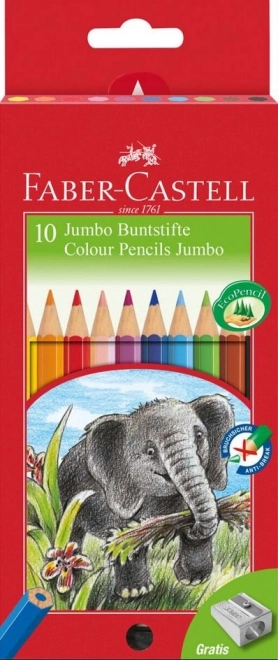 faber-castell jumbo színesceruzák 10 darab + hegyező