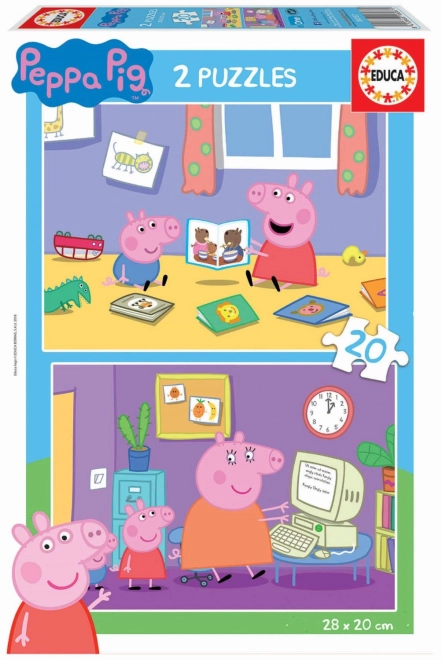 Peppa malac 2x20 darabos puzzle - EDUCA