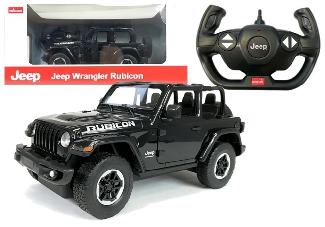 Zdalnie irányított Jeep Wrangler Rubicon autó 1:14 - fekete