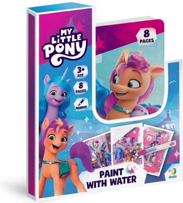 Varázslatos vízfestés – MY LITTLE PONY kifestő 12 × 16 cm ecsettel, 8 lap