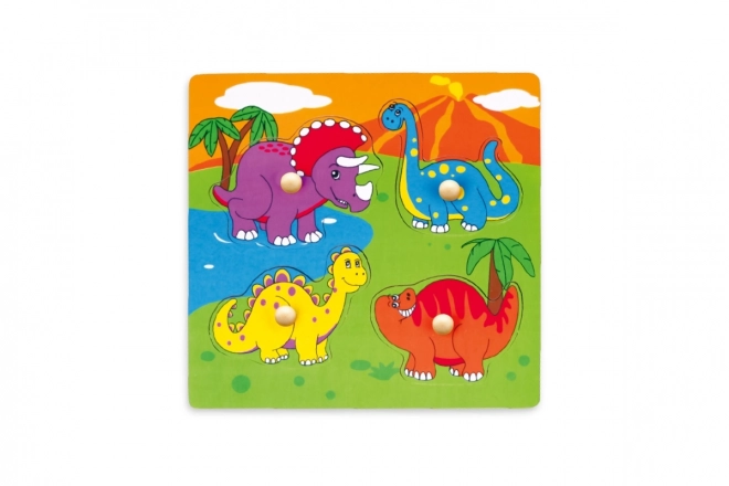 Fa dinoszaurusz puzzle gyerekeknek