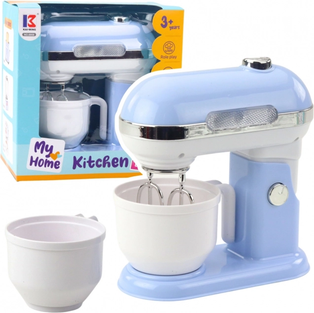 Gyermek konyhai mixer forgó mechanizmussal és fényekkel – kék