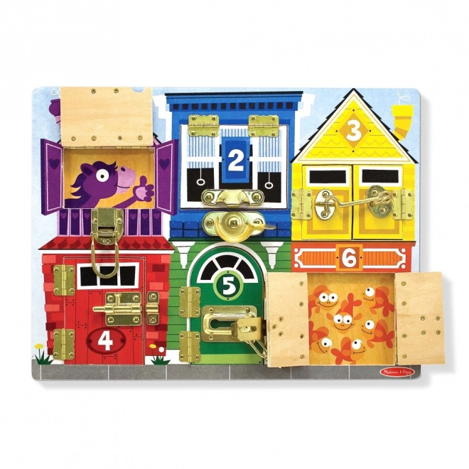 zárak és reteszek tábla Melissa and Doug