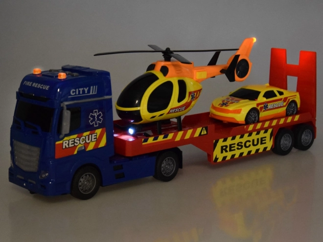 Mentőautó és helikopter játékszett fény- és hangeffektekkel