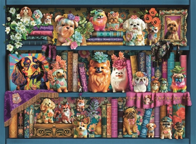 Ravensburger puzzle aranyos porcelán mopszok 500 darabos