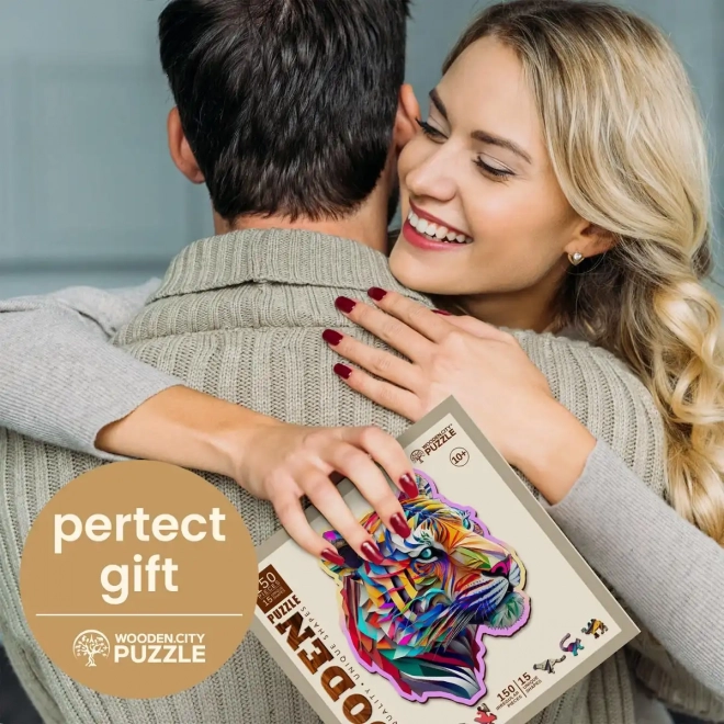 Színes Tigris Fa Puzzle 150 darabos