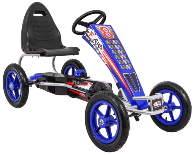 Gokart Full Ahead AIR pedálokkal gyerekeknek 3+ Kék + Ülésállítás + Felfújható kerekek + Kézifék