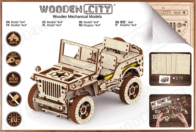 Wooden City 3D puzzle terepjáró Jeep 4x4