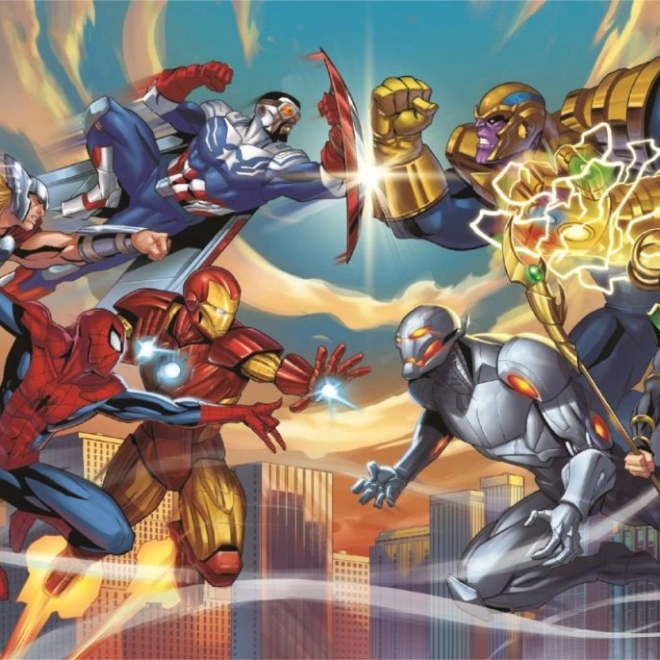Panoráma puzzle Marvel: Hősök vs gazemberek 1000 darab