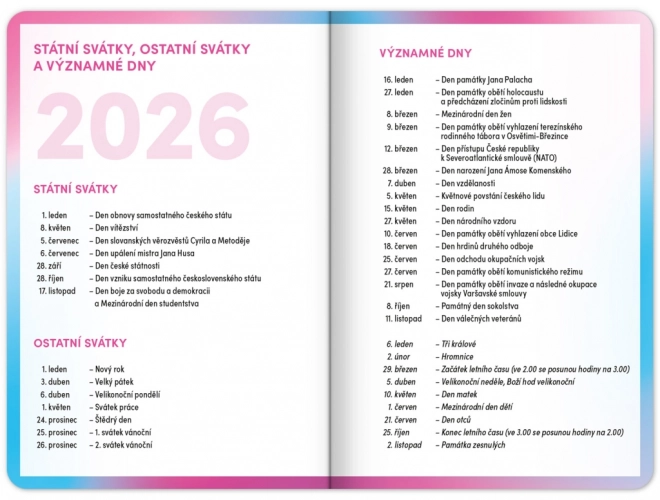 Iskolai napló Rózsaszín szeptember 2025 – december 2026