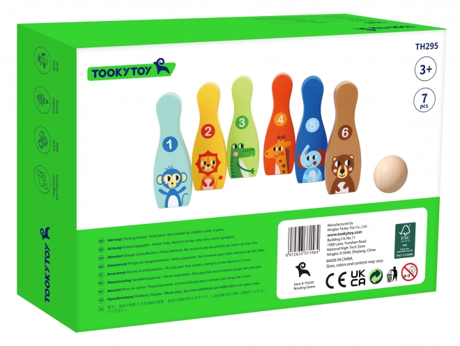 Tooky Toy állatos fa tekék gyerekeknek