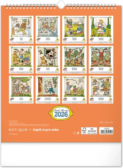 Falinaptár Josef Lada - Mondókák 2026