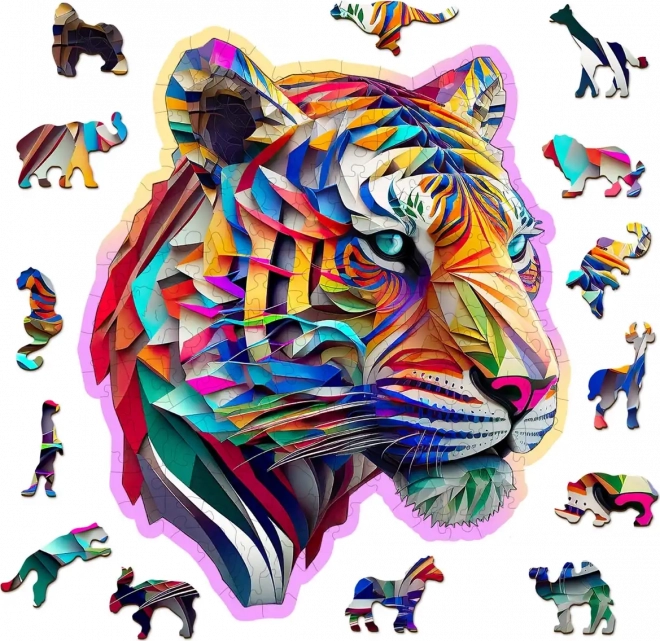 Színes Tigris Fa Puzzle 150 darabos