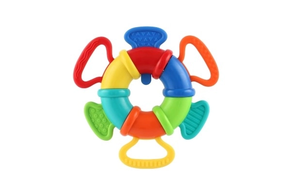 Csörgő/Rágóka/Flexi gyűrű műanyag/szilikon 15cm kártyán 6hó+