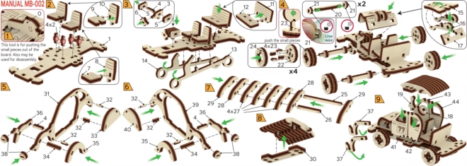 Fa 3D puzzle - rally autó modell