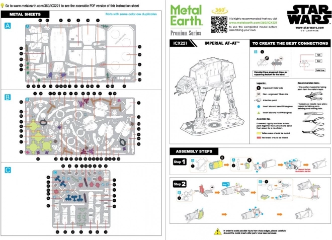 Star Wars Birodalmi AT-AT Fém 3D Puzzle