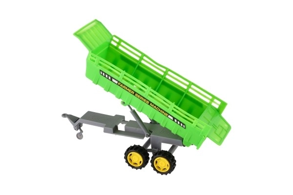 Gyermek traktor utánfutóval, műanyagból, 35 cm