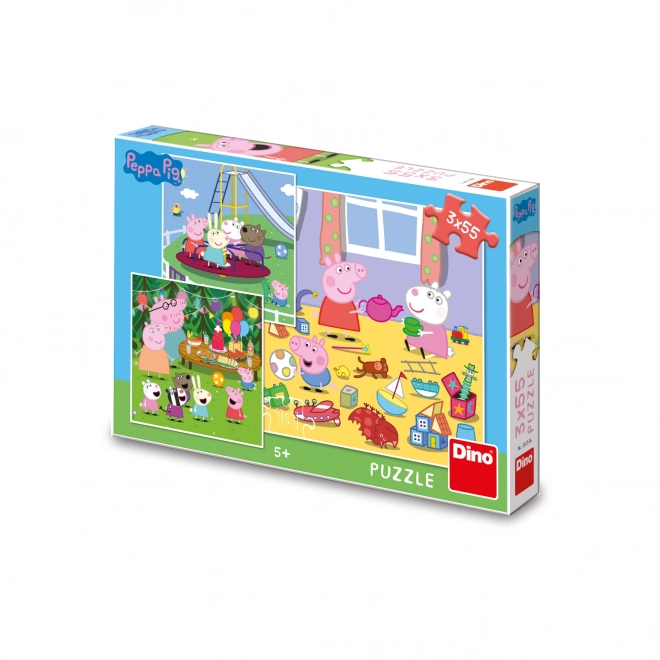 Peppa malac nyaralás puzzle 3x55 darab