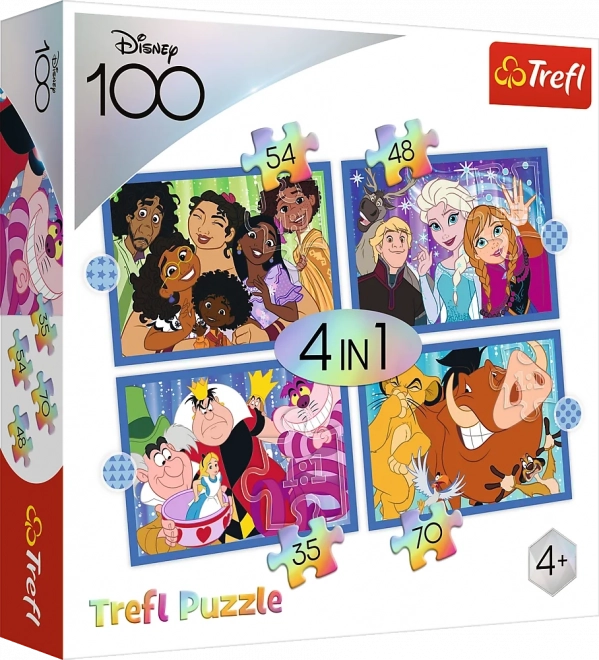 Trefl Disney 100 év: Disney Vidám Világa 4 az 1-ben puzzle