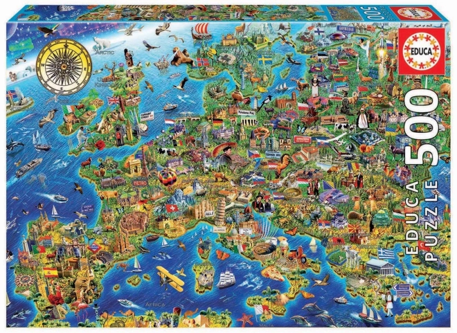 Educa őrült Európa térkép 500 darabos puzzle