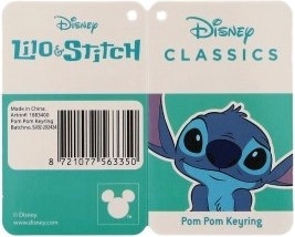 Stitch kulcstartó pomponnal