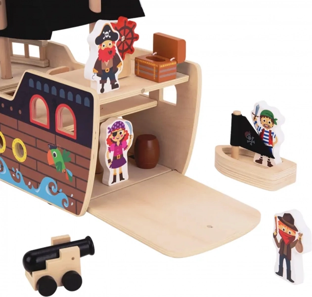 Fa kalózhajó figurákkal Tooky Toy