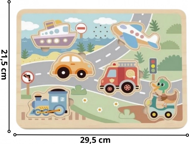 Tooky Toy fa interaktív puzzle járművek