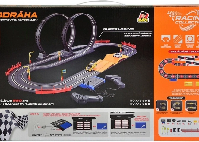 Autópálya Racing Collection 560 cm lejtőkkel és két autóval