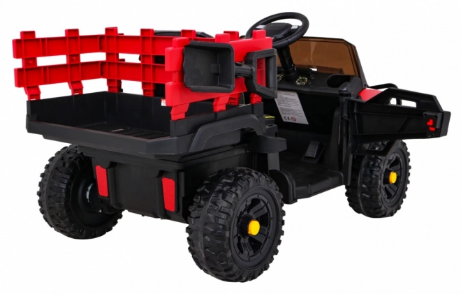 Gyerek gazdasági pick-up piros + távirányító + csomagtér + lapát + EVA + MP3 LED
