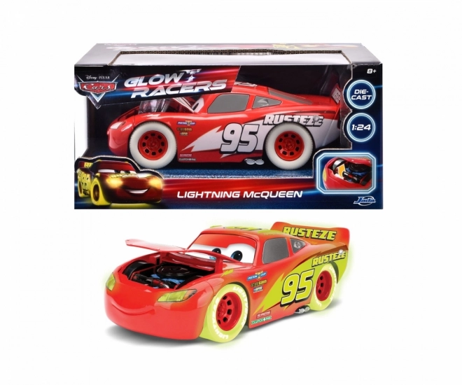 Villám McQueen autó fém gyűjtői modell fluoreszkáló 1/24